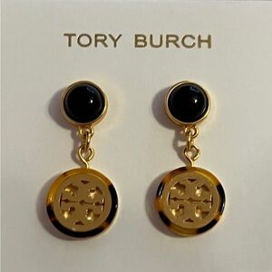 Tory Burch Gold and Black Earrings
